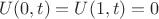$$U(0,t)=U(1,t)=0$$
