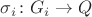 $\sigma_i\colon G_i\to Q$