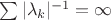 $\sum|\lambda_k|^{-1}=\infty$