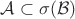 $\mathcal{A}\subset \sigma(\mathcal B)$