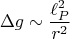 $$\Delta g\sim\frac{\ell^2_P}{r^2}$$