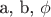 a, b, \phi