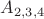 $A_{2,3,4}$
