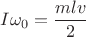 $I\omega_0=\dfrac{mlv}{2}$