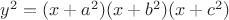 $y^2 = (x + a^2 )(x + b^2 )(x + c^2 )$
