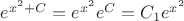 $e^{x^2+C}=e^{x^2}e^C=C_1e^{x^2}$