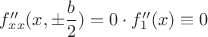 $f''_{xx}(x,\pm \dfrac{b}{2})=0\cdot f_1''(x)\equiv 0$