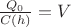 $\frac {Q_0}{C(h)}=V$