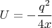 $U=-\dfrac{q^2}{4x}$
