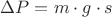${\Delta}{P}={m}\cdot{g}\cdot{s}$