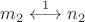 $m_{2}\overset{1}{\longleftrightarrow}n_{2}$