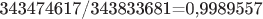343474617/343833681=0,9989557