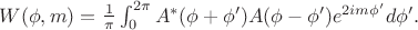 $
W(\phi,m)=\frac{1}{\pi} \int_0^{2\pi} A^*(\phi+\phi')A(\phi-\phi')e^{2im\phi'} d\phi'.
$