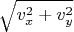$\sqrt {v_x^2+v_y^2}$