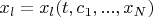 $x_l=x_l(t,c_1,...,x_N)$