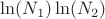 $\ln(N_1)\ln(N_2)$