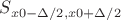 $S_{x0-\Delta/2,x0+\Delta/2}$ $S_{x0-\Delta/2,x0+\Delta/2}$