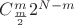 $C^m_\frac{m}{2}2^{N-m}$