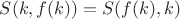 $S(k,f(k))=S(f(k),k)$