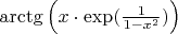 $\arctg\left(x\cdot\exp(\frac1{1-x^2})\right)$