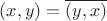 $(x,y) = \overline{(y,x)}$