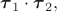 $\boldsymbol{\tau}_1\cdot\boldsymbol{\tau}_2,$