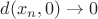 $d(x_n,0)\to0$