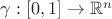 $\gamma:[0,1]\to \mathbb R^n$
