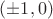 $(\pm1,0)$