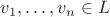 $v_1, \ldots, v_n\in L$