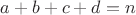 $a+b+c+d=n$