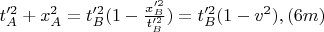 $t_{A}'^2 + x_{A}^2 = t_{B}'^2(1 - \frac{x_{B}'^2}{t_{B}'^2}) = t_{B}'^2(1 - v^2), \eqno{(6m)}$