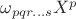 $\omega_{pqr...s}X^p$