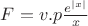$F=v.p \frac{e^{|x|}}{x}$