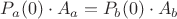 $P_a(0)\cdot A_a = P_b(0)\cdot A_b$