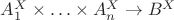 $A_1^X\times\ldots\times A_n^X\to B^X$