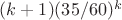 $(k+1)(35/60)^k$
