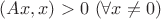 $(Ax,x)>0\ (\forall x\neq0)$
