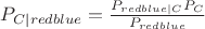 $ P_{C|redblue} = \frac{P_{redblue|C}P_C }{P_{redblue}}$