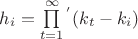 $h_i={\prod\limits_{t=1}^{\infty}}{\,^'} (k_t-k_i)$