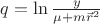 $q=\ln \frac{y}{\mu+m\vec{r}^2}$