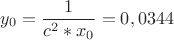 $$  y_0   =\frac 1{ c^2*x_0}  =  0, 0344$