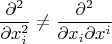 $$\frac{\partial^2}{\partial x_i^2}\neq \frac{\partial^2}{\partial x_i\partial x^i}$$