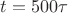 $t=500\tau $ $t=500\tau $