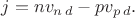 $j=nv_{n\,d}-pv_{p\,d}.$