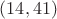 $(14,41)$