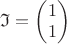 $\mathfrak{I}=\begin{pmatrix}
 1 \\
 1 
\end{pmatrix}$