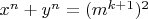 $x^n+y^n=(m^{k+1})^2$