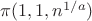 $\pi(1,1,n^{1/a})$