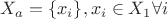 $X_a = \{x_i\}, x_i \in X_1 \forall i$